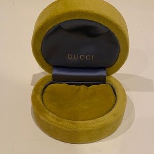 Gucci Mustard Velvet Round Jewelry Case